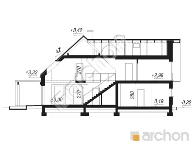 Проект дома ARCHON+ Дом в аморфах 2 (Г2А) Розріз будинку