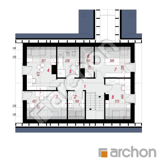Проект дома ARCHON+ Дом в малиновках 9 (Г) План мансандри