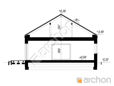 Проект дома ARCHON+ Дом в рудбекиях 2 Розріз будинку