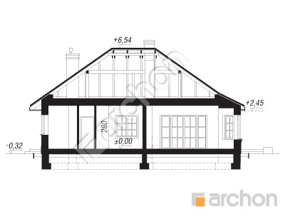Проєкт будинку ARCHON+ Будинок в лотосах 2 вер.2 Розріз будинку