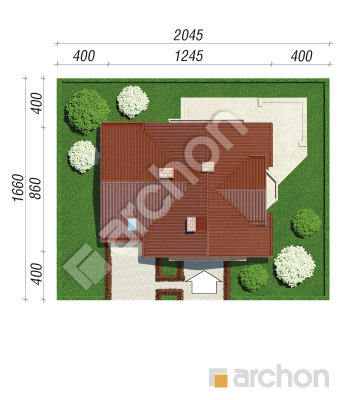 Проект дома ARCHON+ Дом в скальниках вер.2 Ситуація