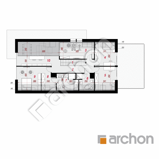Проект будинку ARCHON+ Будинок в агапантах (Г2) План мансандри
