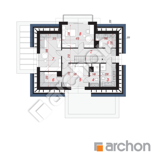 Проект будинку ARCHON+ Вілла Міранда 14 (Г) План мансандри