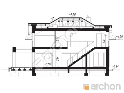 Проект дома ARCHON+ Вилла Миранда 14 (Г) Розріз будинку