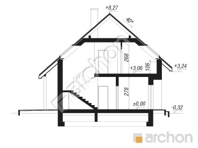 Проект дома ARCHON+ Дом в кордиях Розріз будинку
