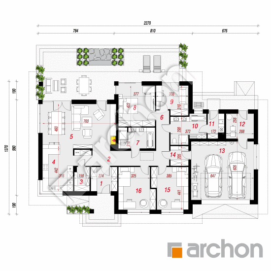 Проект будинку ARCHON+ Будинок в альвах 4 (Г2) План першого поверху