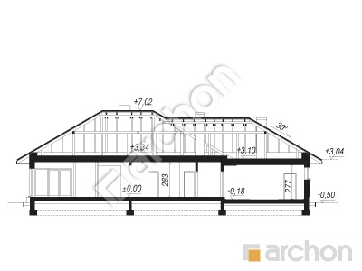 Проект дома ARCHON+ Дом в альвах 4 (Г2) Розріз будинку