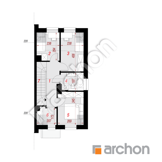 Проект дома ARCHON+ Дом в ривиях 18 (Б) вер.2 План мансандри