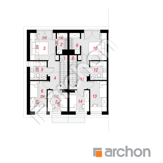 Проект будинку ARCHON+ Будинок в рівіях 4 (Р2Б) План мансандри