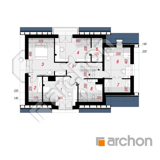 Проект будинку ARCHON+ Будинок в рододендронах 6 (A) вер.2 План мансандри