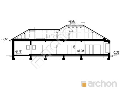 Проект дома ARCHON+ Дом под красной рябиной (ГН) вер.2 Розріз будинку
