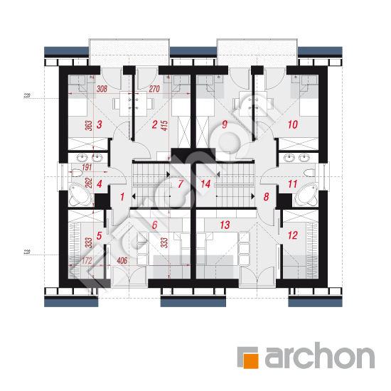 Проєкт будинку ARCHON+ Будинок в клематисах 2 (Р2) вер.2 План мансандри