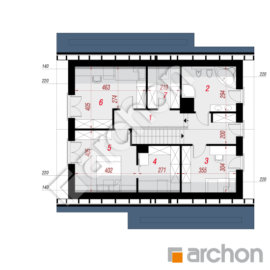 Проект дома ARCHON+ Дом в красотах 2 (П) План мансандри
