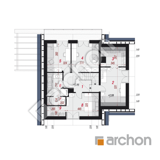 Проєкт будинку ARCHON+ Будинок в алоізіях 4 План мансандри