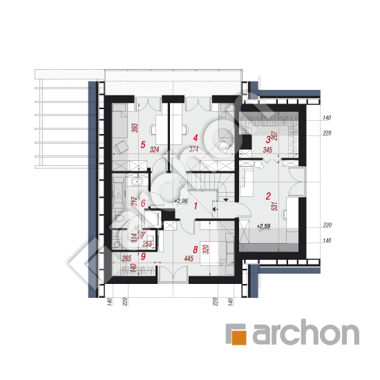 Проект будинку ARCHON+ Будинок в міловонках 4 План мансандри