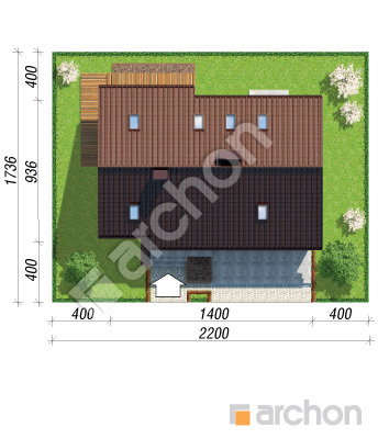 Проект дома ARCHON+ Дом в журавках (Г2Т) Ситуація