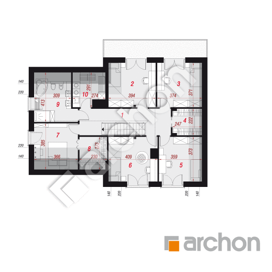 Проект дома ARCHON+ Дом в орлишках (Г2Н) План мансандри