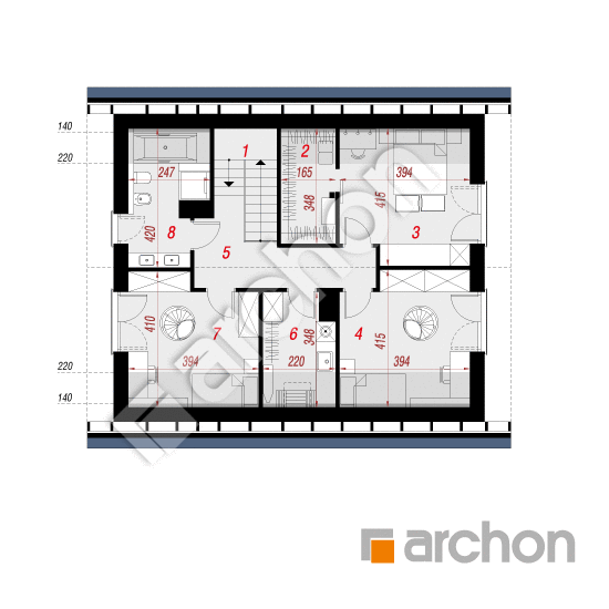 Проект дома ARCHON+ Дом во фрезиях 2 (Г2) План мансандри