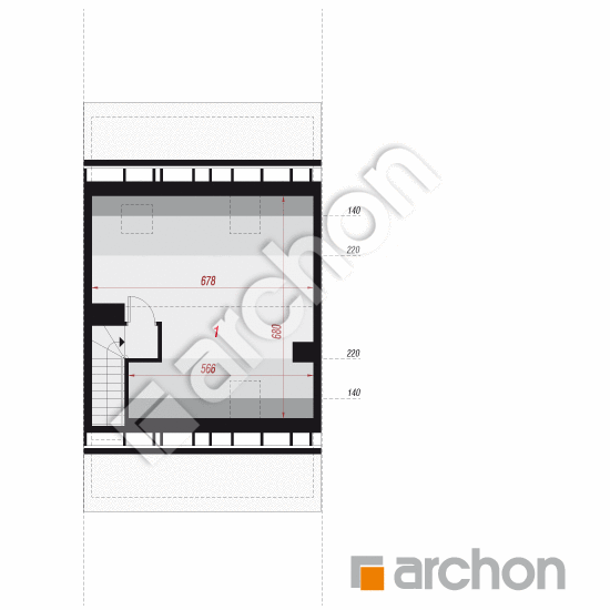 Проект будинку ARCHON+ Будинок в фіалках 2 (Р2С) вер.2 План мансандри