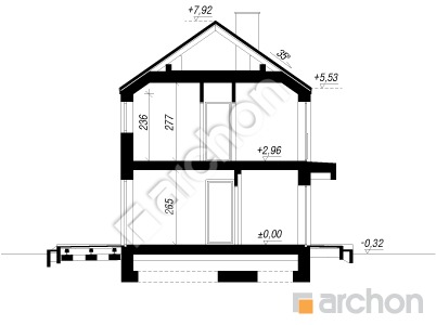 Проект дома ARCHON+ Дом в иберисах 3 Розріз будинку