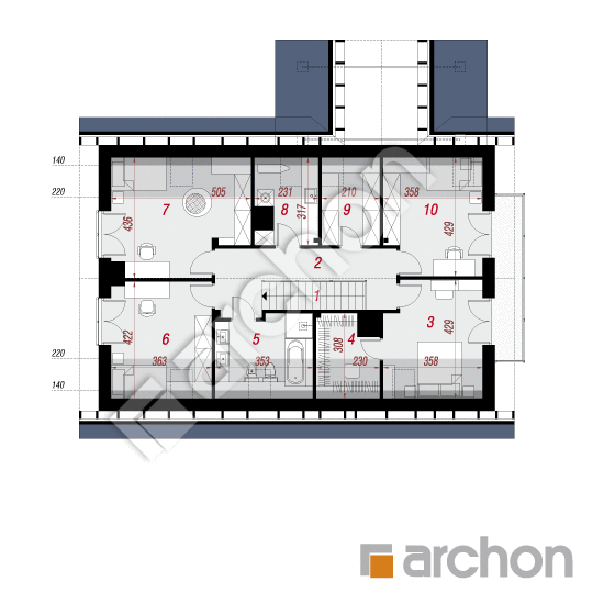 Проект будинку ARCHON+ Будинок в аурорах 11 (Г2) План мансандри