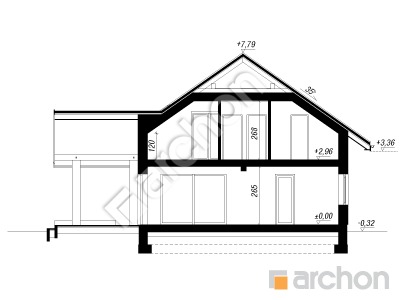 Проект дома ARCHON+ Дом в аурорах 11 (Г2) Розріз будинку