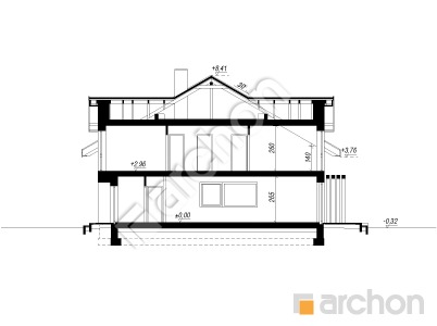 Проєкт будинку ARCHON+ Будинок в катанахнах (ГБ) Розріз будинку
