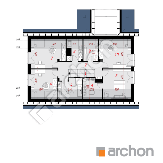 Проект будинку ARCHON+ Будинок в аурорах 8 (Г2) План мансандри