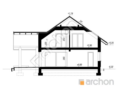 Проєкт будинку ARCHON+ Будинок в аурорах 8 (Г2) Розріз будинку