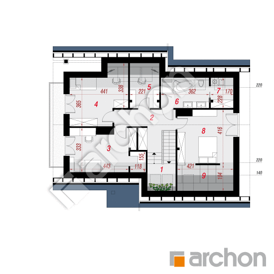 Проект будинку ARCHON+ Будинок в герміні 3 (П) План мансандри