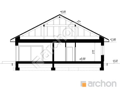Проєкт будинку ARCHON+ Будинок в ренклодах 22 (Е) Розріз будинку