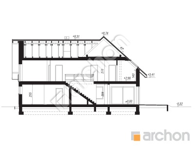 Проєкт будинку ARCHON+ Будинок в орлішках 2 (Г2) Розріз будинку