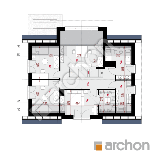 Проект будинку ARCHON+ Будинок в чемпіонах План мансандри