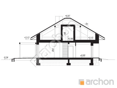 Проект дома ARCHON+ Дом в сантолинах 5 (Г2) Розріз будинку