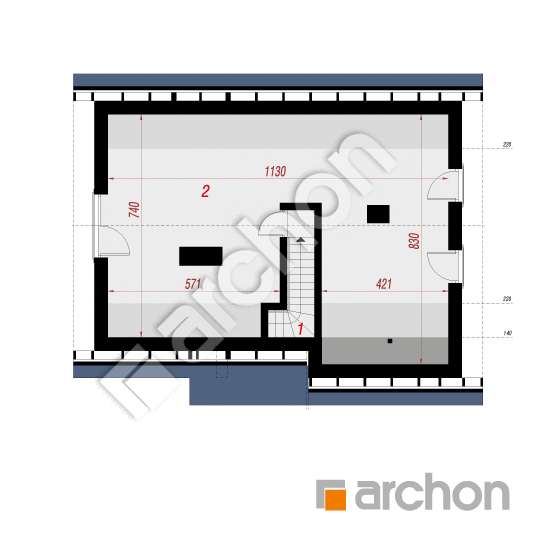 Проект дома ARCHON+ Дом под липкой 2 (П) вер. 2 План мансандри