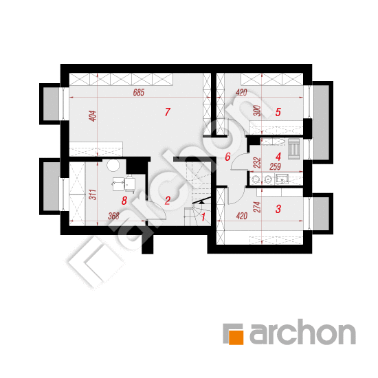 Проект будинку ARCHON+ Будинок під липкою 2 (П) вер. 2 План підвалу