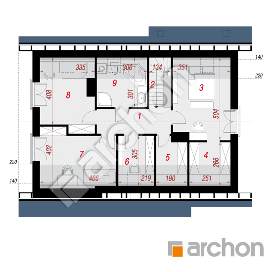 Проект будинку ARCHON+ Будинок Мініатюрка 2 (Н) вер.2 План мансандри