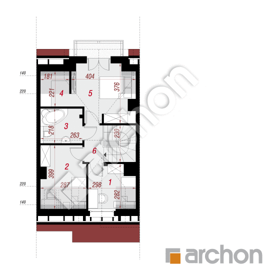 Проект дома ARCHON+ Дом в цикламенах 2 (С) вер. 2 План мансандри