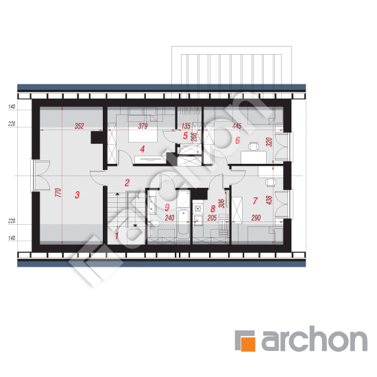 Проект будинку ARCHON+ Будинок в малинівці 15 План мансандри