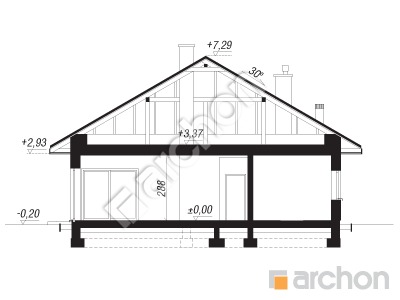 Проект дома ARCHON+ Дом в хакетиях (Е) Розріз будинку