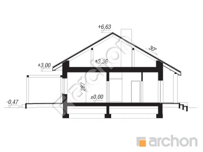 Проект дома ARCHON+ Дом в лещиновнике 6 (Г) Розріз будинку