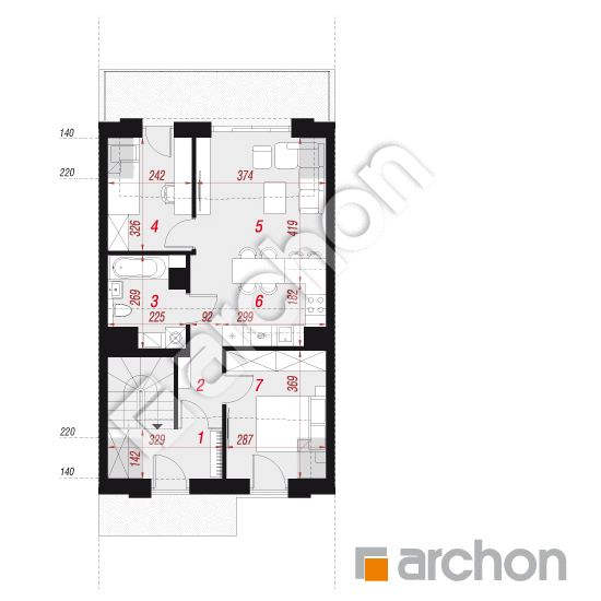 Проект будинку ARCHON+ Будинок в фіалках 7 (Р2С) вер.2  План мансандри