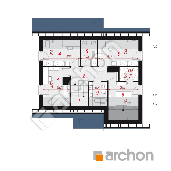 Проект дома ARCHON+ Дом в журавках 7 (Т) План мансандри