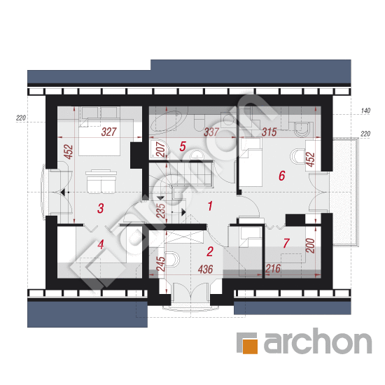 Проект дома ARCHON+ Дом в портулаках вер.3 План мансандри