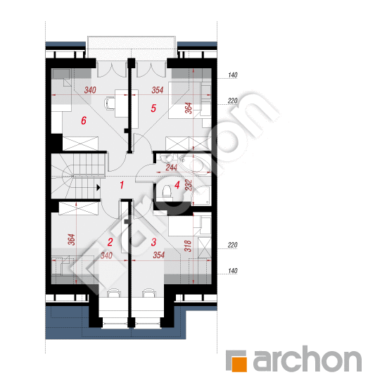 Проект будинку ARCHON+ Будинок в клематисах 9 (С) вер. 3 План мансандри