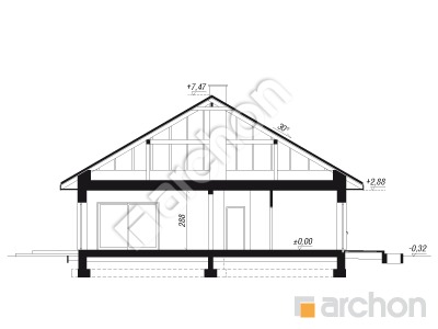 Проект дома ARCHON+ Дом в ренклодах 15 (Г2Е) ВИЭ Розріз будинку
