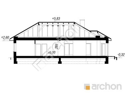 Проект дома ARCHON+ Дом в дикоросах 2 вер.2 Розріз будинку