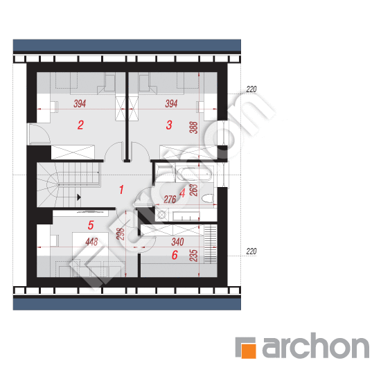 Проект будинку ARCHON+ Будинок в кринках План мансандри