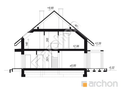 Проєкт будинку ARCHON+ Будинок в кринках Розріз будинку