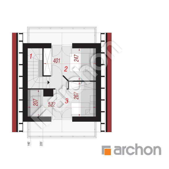 Проект дома ARCHON+ Летний домик в крокусах вер.2 План мансандри